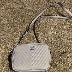 Victoria's Secret Gray Quilted Crossbody Bag